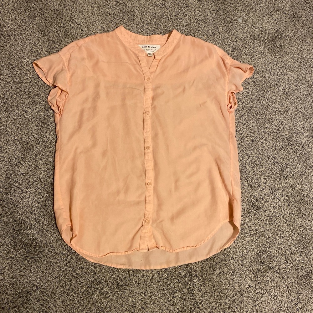 Cloth & Stone by Anthropologie Light Coral Button-Down Shirt